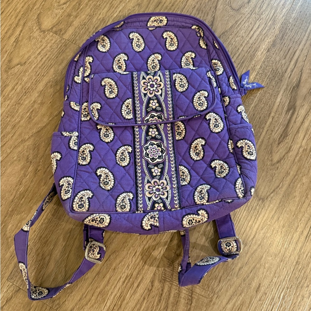 Vera Bradley Purple Paisley Quilted Backpack